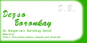 dezso boronkay business card